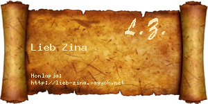 Lieb Zina névjegykártya